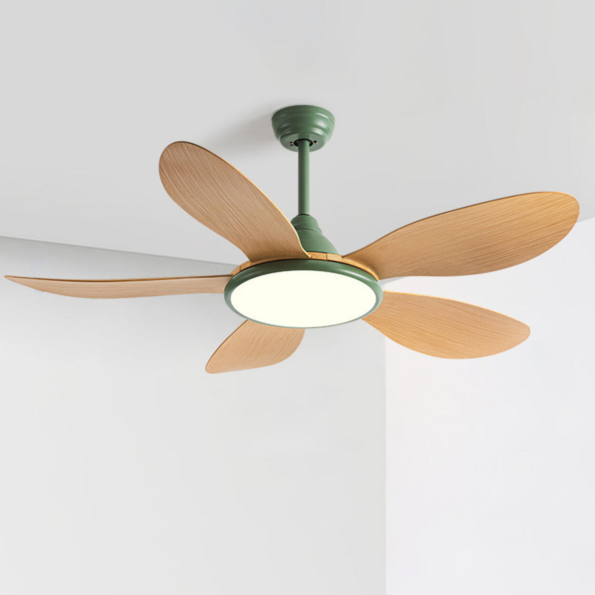 Adjustable Wood Ceiling Fan with Integrated LED Light Image - 21