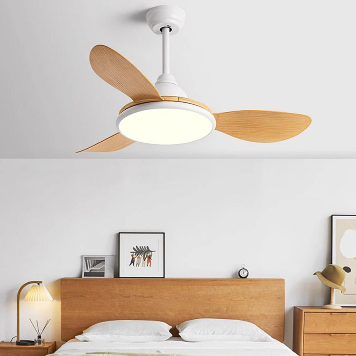 Adjustable Wood Ceiling Fan with Integrated LED Light Image - 25