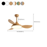 Adjustable Wood Ceiling Fan with Integrated LED Light Image - 29