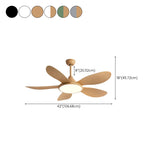 Adjustable Wood Ceiling Fan with Integrated LED Light Image - 30