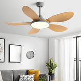 Adjustable Wood Ceiling Fan with Integrated LED Light Image - 4