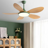 Adjustable Wood Ceiling Fan with Integrated LED Light Image - 5