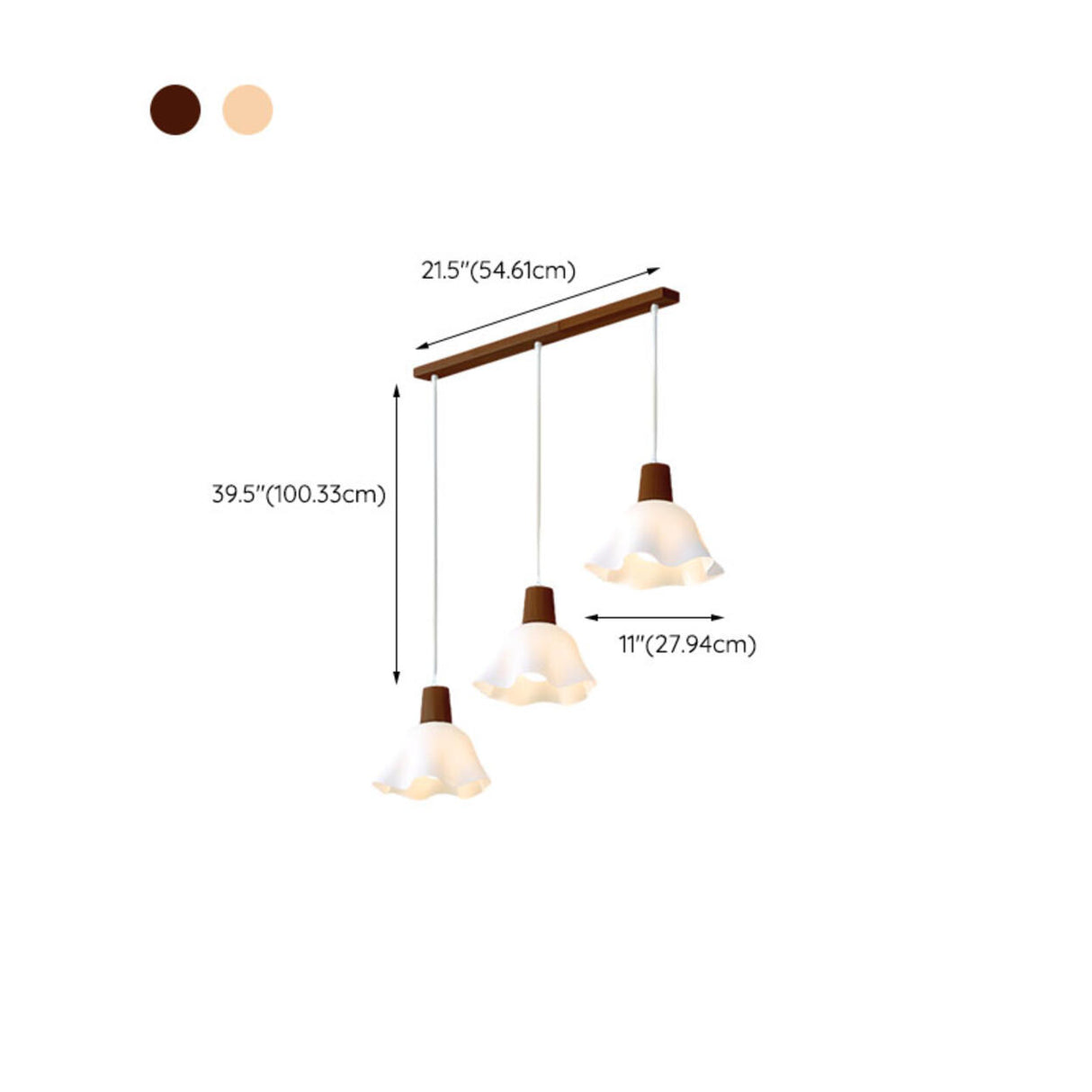 Adjustable Wood Flower Kitchen Island Pendant Lights 