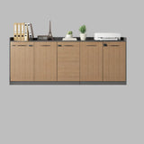 Adjustable Wood Natural Lockable Office Storage Cabinet Image - 14