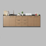 Adjustable Wood Natural Lockable Office Storage Cabinet Image - 16