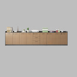 Adjustable Wood Natural Lockable Office Storage Cabinet Image - 21