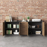 Adjustable Wood Natural Lockable Office Storage Cabinet Image - 4