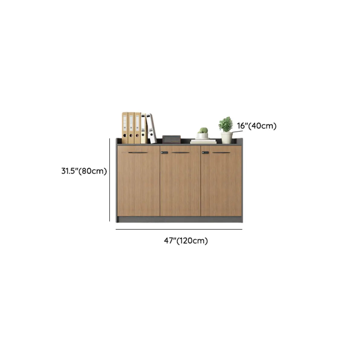 Adjustable Wood Natural Lockable Office Storage Cabinet 