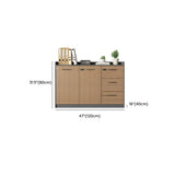 Adjustable Wood Natural Lockable Office Storage Cabinet Image - 35