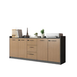 Adjustable Wood Natural Lockable Office Storage Cabinet Image - 7