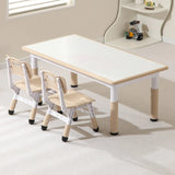 Adjustable Wood Rectangular Toddler Table Chair Set Image - 15