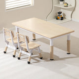 Adjustable Wood Rectangular Toddler Table Chair Set Image - 16