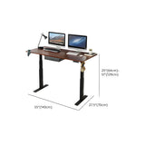 Adjustable Wood Top Black T-Shape Base Standing Desk Image - 11