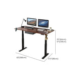 Adjustable Wood Top Black T-Shape Base Standing Desk Image - 12