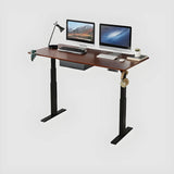 Adjustable Wood Top Black T-Shape Base Standing Desk Image - 3