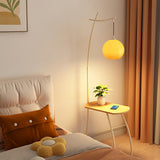 Adjustable Yellow Dome Modern Floor Lamp with Shelf Image - 10