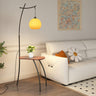 Adjustable Yellow Dome Modern Floor Lamp with Shelf Image - 4