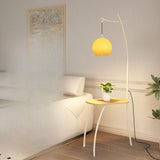 Adjustable Yellow Dome Modern Floor Lamp with Shelf Image - 6