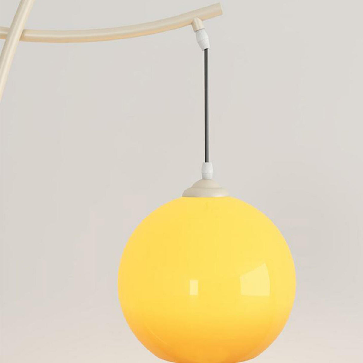 Adjustable Yellow Dome Modern Floor Lamp with Shelf Image - 7