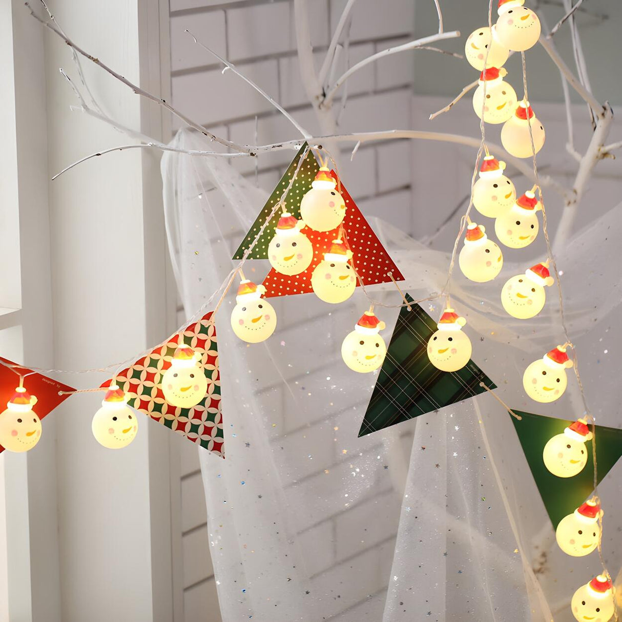 Adorable Christmas Decor Snowman LED String Lights Image - 3