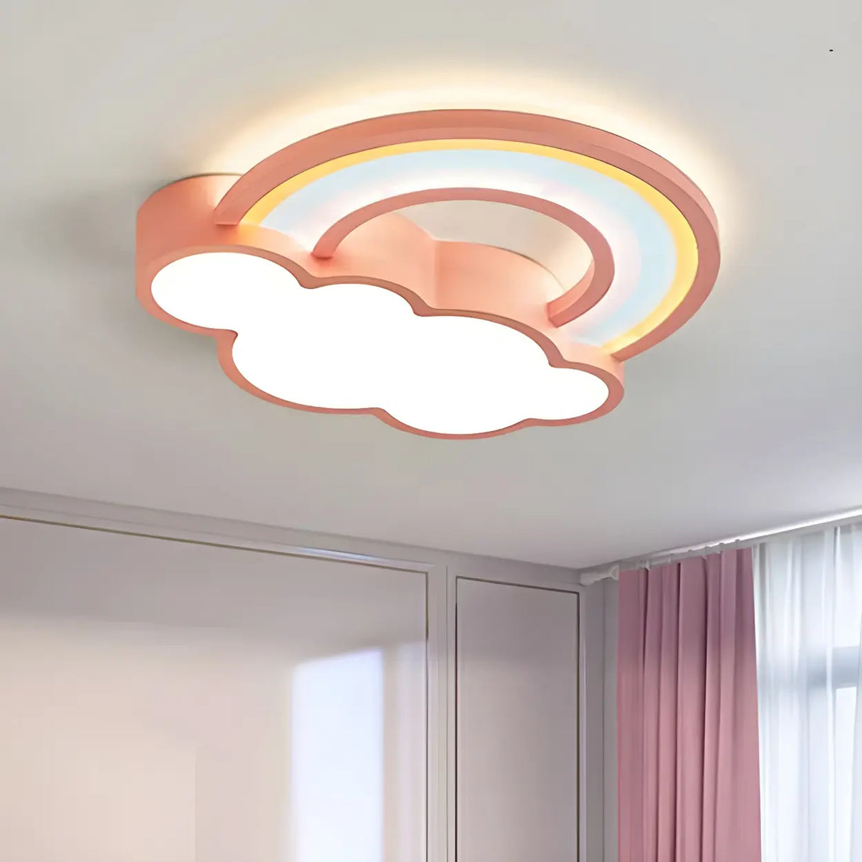 Adorable Cloud Rainbow LED Flush Mount Ceiling Light Image - 1