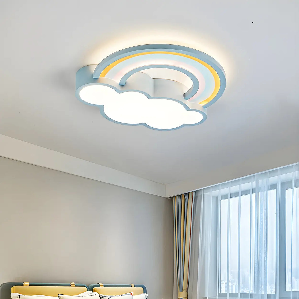 Adorable Cloud Rainbow LED Flush Mount Ceiling Light Image - 3