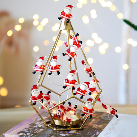 Adorable Mini Santa LED Christmas String Lights Image - 1