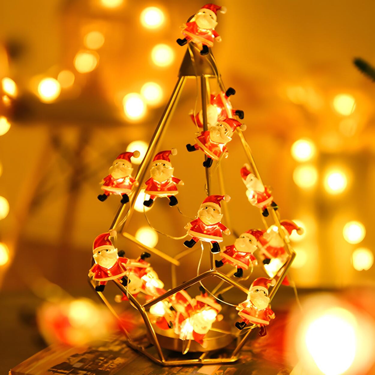 Adorable Mini Santa LED Christmas String Lights Image - 17