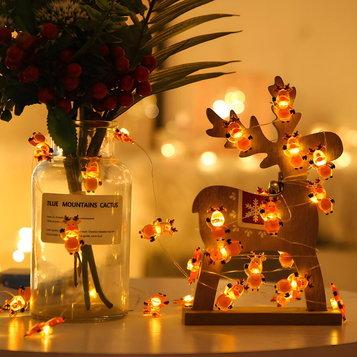 Adorable Mini Santa LED Christmas String Lights Image - 21