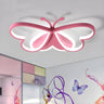 Adorable Pink Butterfly Dimmable Semi-Flush Mount Light Image - 1