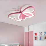 Adorable Pink Butterfly Dimmable Semi-Flush Mount Light Image - 2