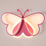 Adorable Pink Butterfly Dimmable Semi-Flush Mount Light Image - 4