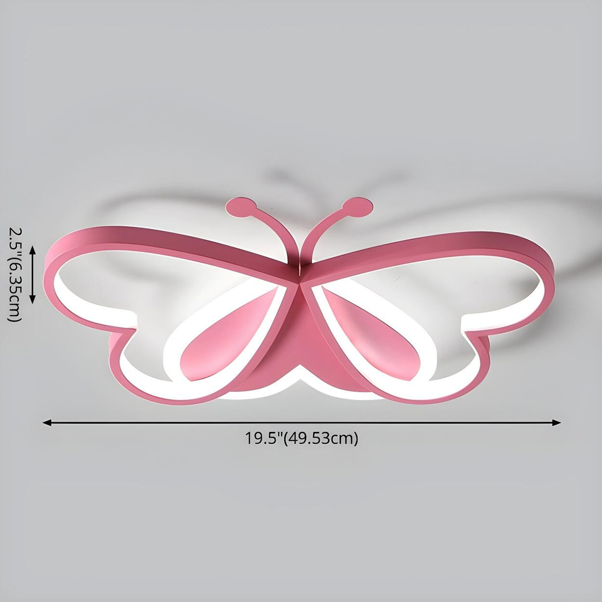 Adorable Pink Butterfly Dimmable Semi-Flush Mount Light 