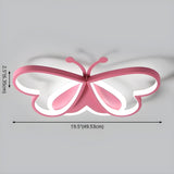 Adorable Pink Butterfly Dimmable Semi-Flush Mount Light #size