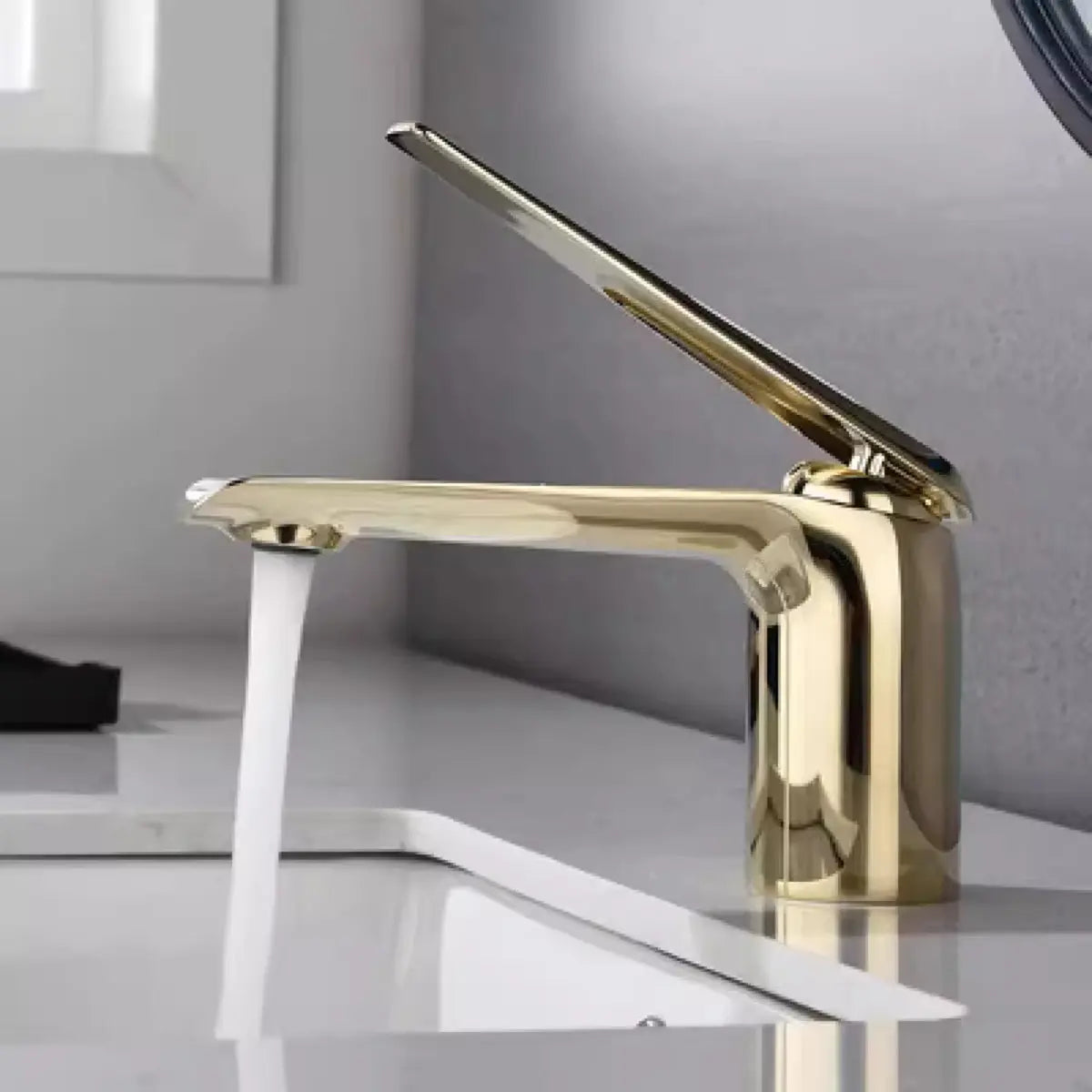 Aerator Included Copper Silver Bathroom Sink Faucet Image - 11