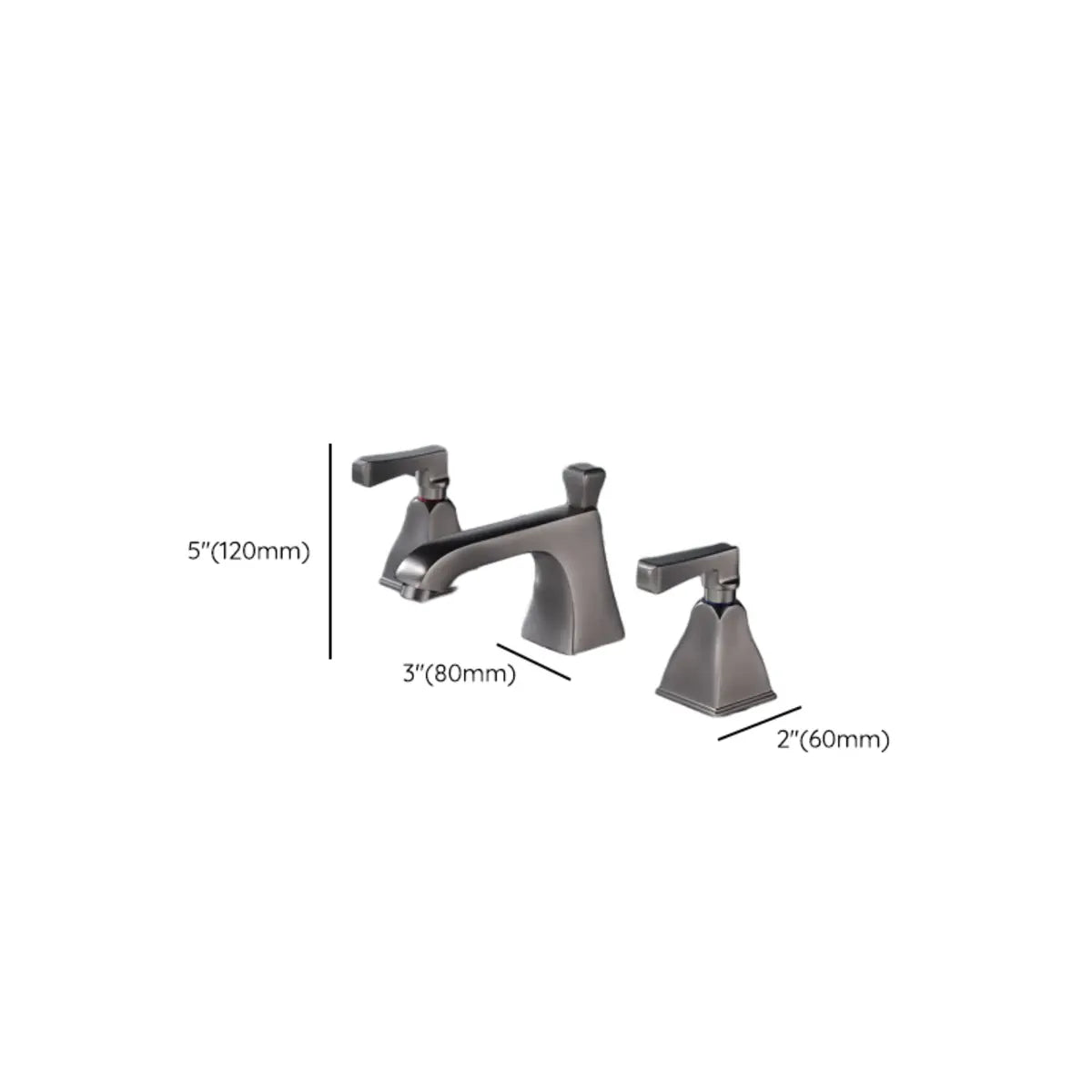 Aerator Included Matte Black 3-Hole Widespread Copper Faucet Image - 11