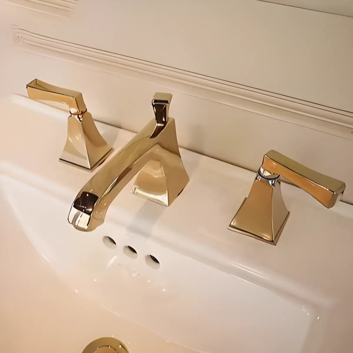 Aerator Included Matte Black 3-Hole Widespread Copper Faucet Image - 3