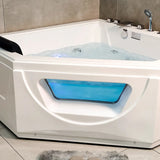 Air Massage Corner White Acrylic Illuminated Bathtub Image - 4