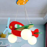 Airplane Ball Metal Kids Room Multicolor LED Chandelier Image - 2