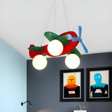 Airplane Ball Metal Kids Room Multicolor LED Chandelier Image - 3