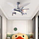 Airplane Themed Kids Room Ceiling Fan with LED Light Image - 2