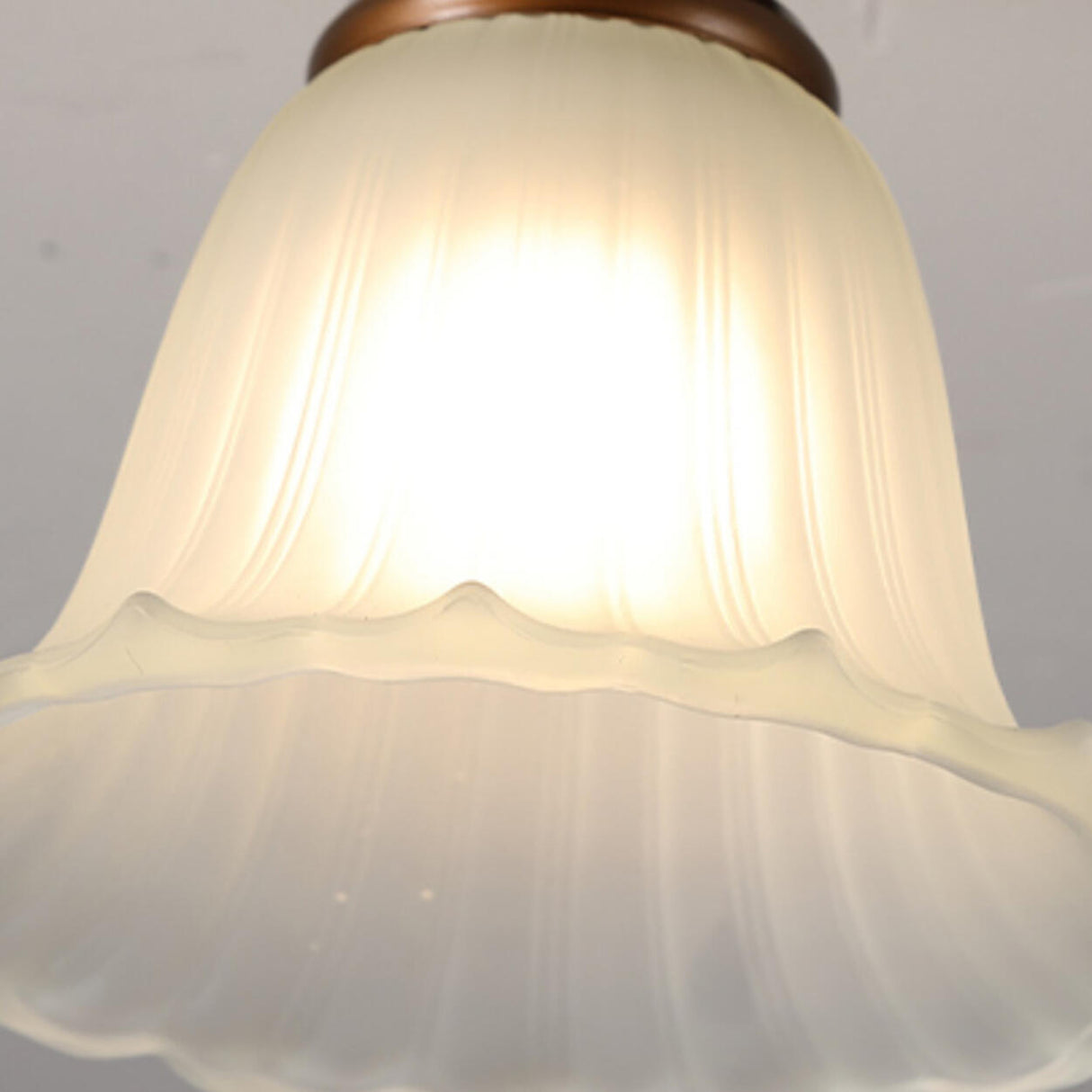 Aisle Brown Flower Frosted Glass Semi-Flush Mount Light Image - 10