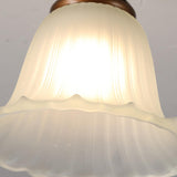 Aisle Brown Flower Frosted Glass Semi-Flush Mount Light Image - 10