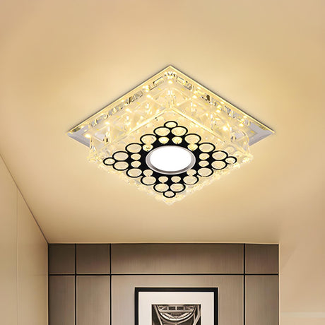 Aisle Bubble Pattern Crystal Square Flush Mount Light Image - 1