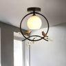 Aisle Gold Ring Bird Mini Semi-Flush Mount Ceiling Lamp Image - 6