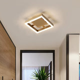 Aisle Gold Square Dimmable LED Semi-Flush Mount Light Image - 1