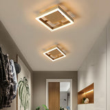 Aisle Gold Square Dimmable LED Semi-Flush Mount Light Image - 13