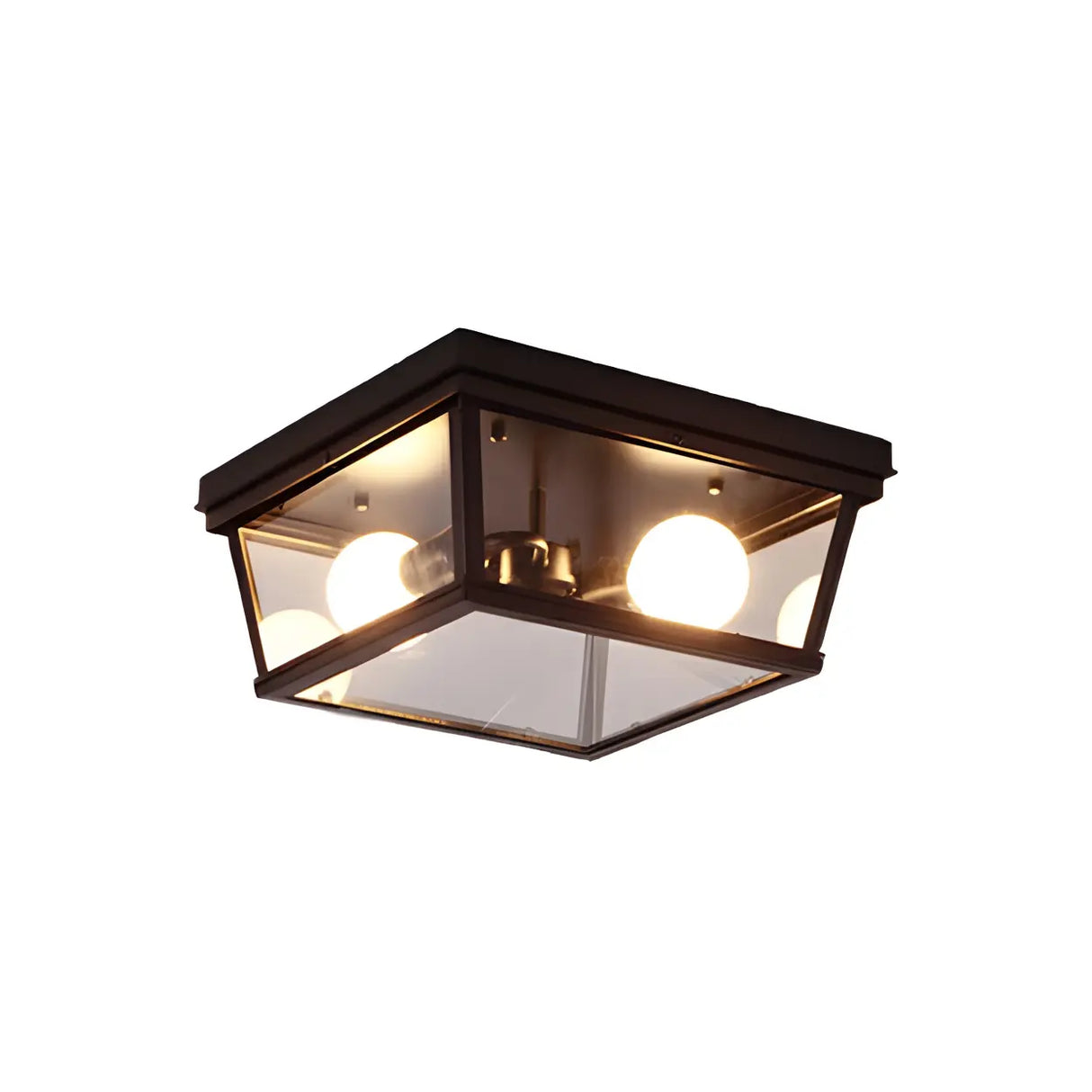 Aisle Industrial Black Square Metal Flush Mount Light Image - 5