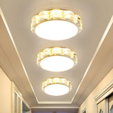 Aisle Mini Crystal Square LED Flush Mount Ceiling Light Image - 15