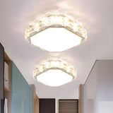 Aisle Mini Crystal Square LED Flush Mount Ceiling Light Image - 5